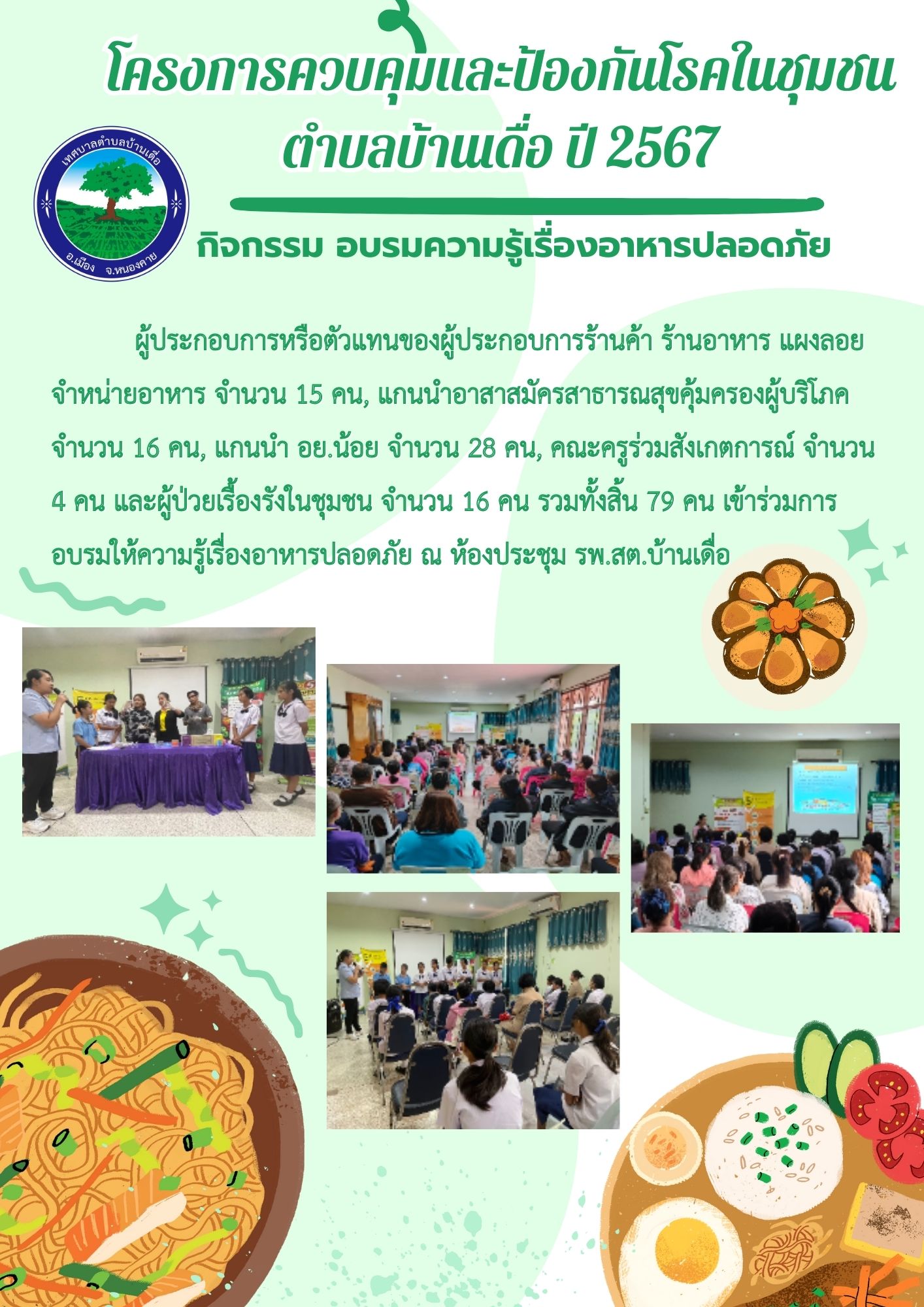 โครงการควบคุมและป้องกันโรคในชุมชน ตำบลบ้านเดื่อ ปี 2567