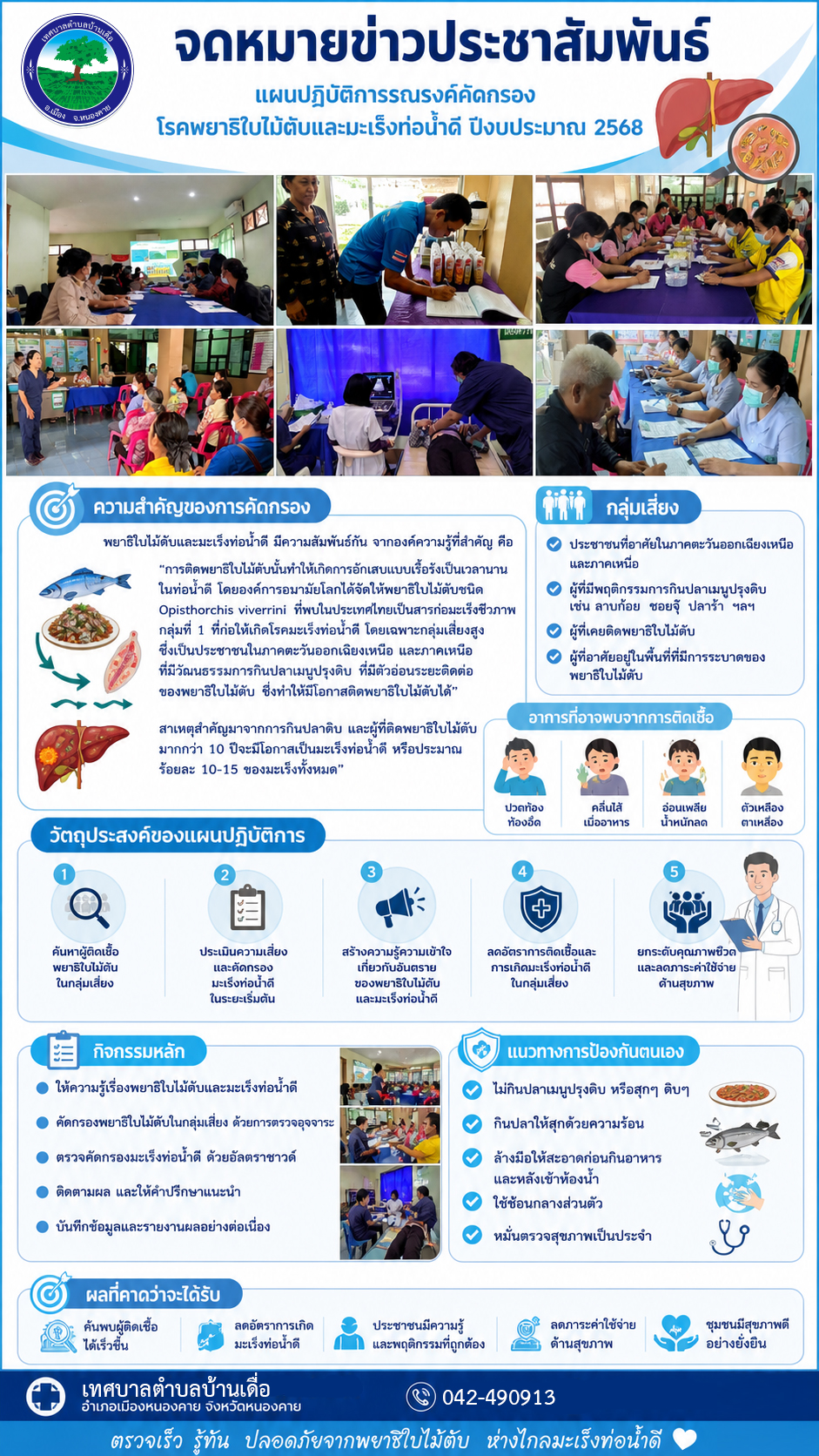 แผนปฏิบัติการรณรงค์คัดกรองโรคพยาธิใบไม้ตับและมะเร็งท่อน้ำดี ปีงบประมาณ 2568