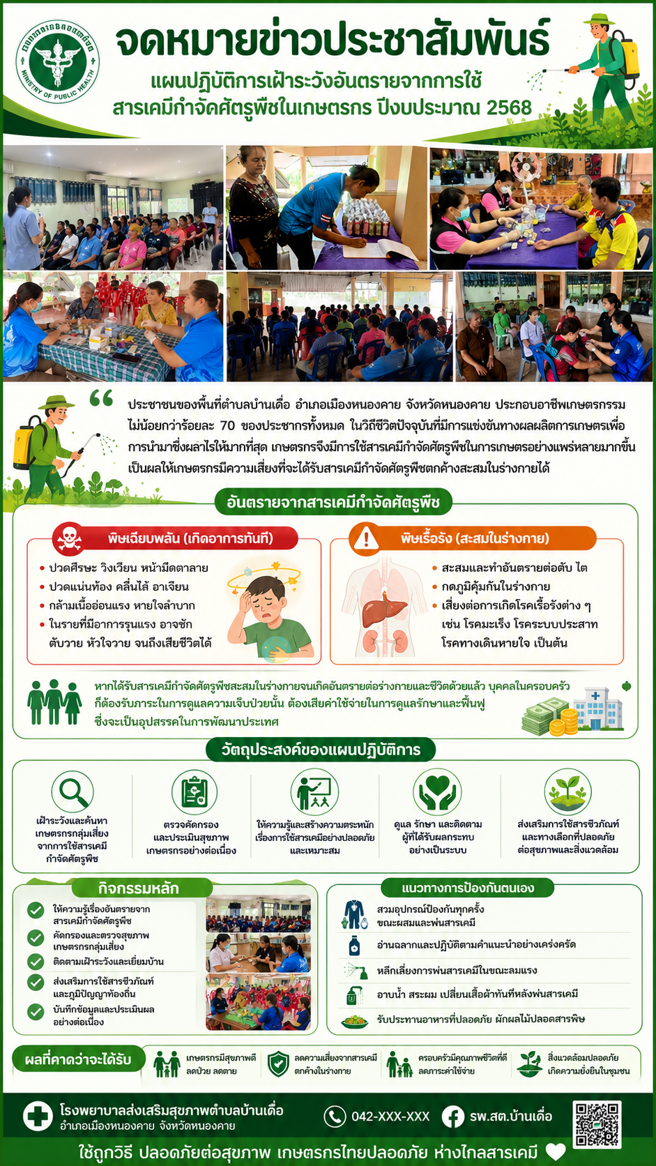 แผนปฏิบัติการเฝ้าระวังอันตรายจากการใช้สารเคมีกำจัดศัตรูพืชในเกษตรกร ปีงบประมาณ 2568